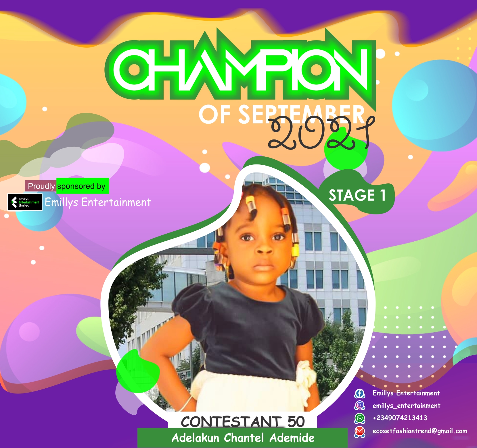 Vote ADELAKUN	CHANTEL ADEMIDE in CHAMPIONS OF SEPTEMBER Voting Contest @ Fetem.com.ng