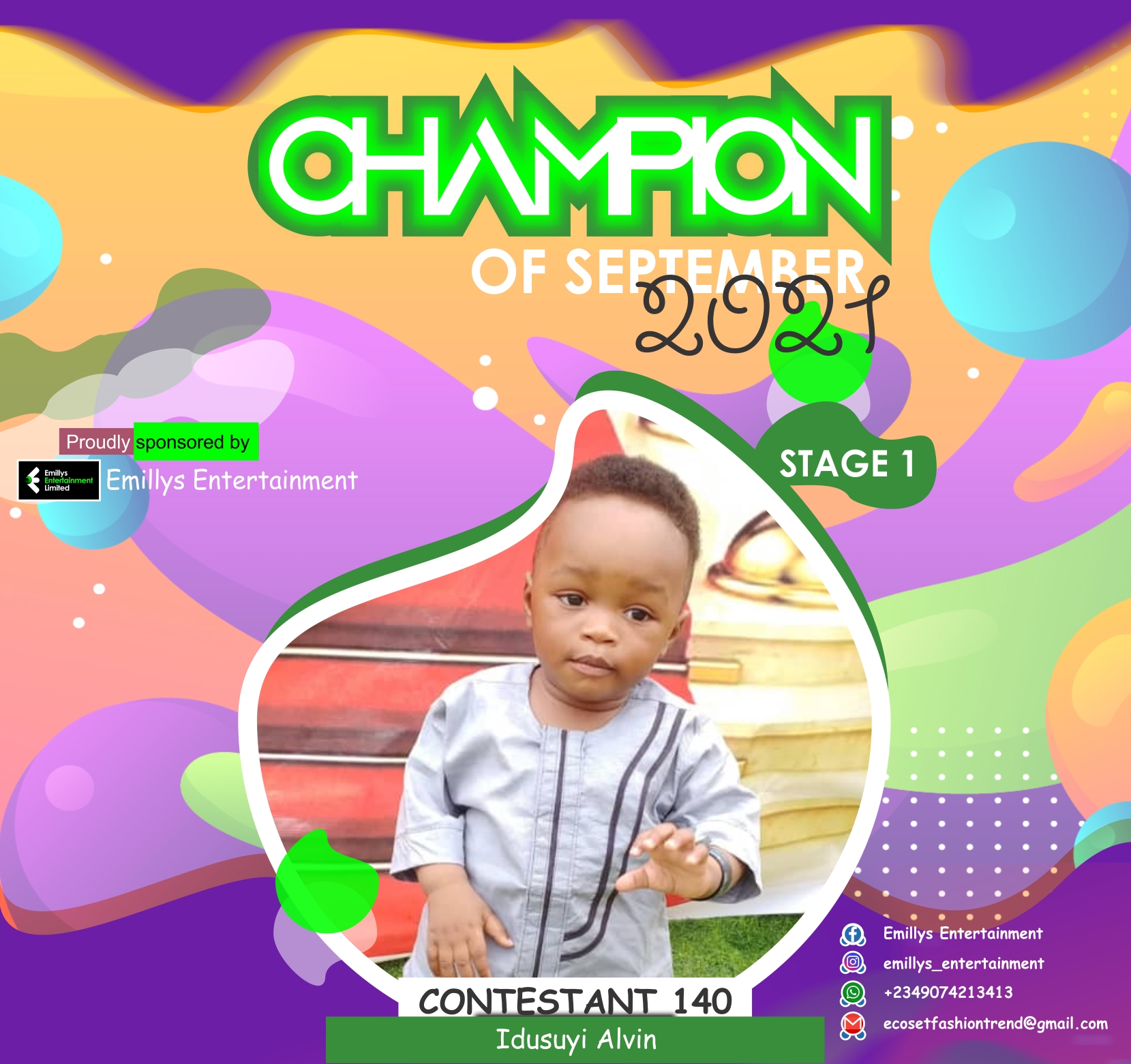 Vote IDUSUYI ALVIN in CHAMPIONS OF SEPTEMBER Voting Contest @ Fetem.com.ng