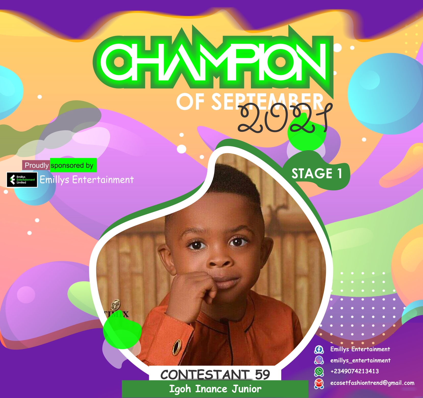 Vote IGOH	INANCE JUNIOR in CHAMPIONS OF SEPTEMBER Voting Contest @ Fetem.com.ng