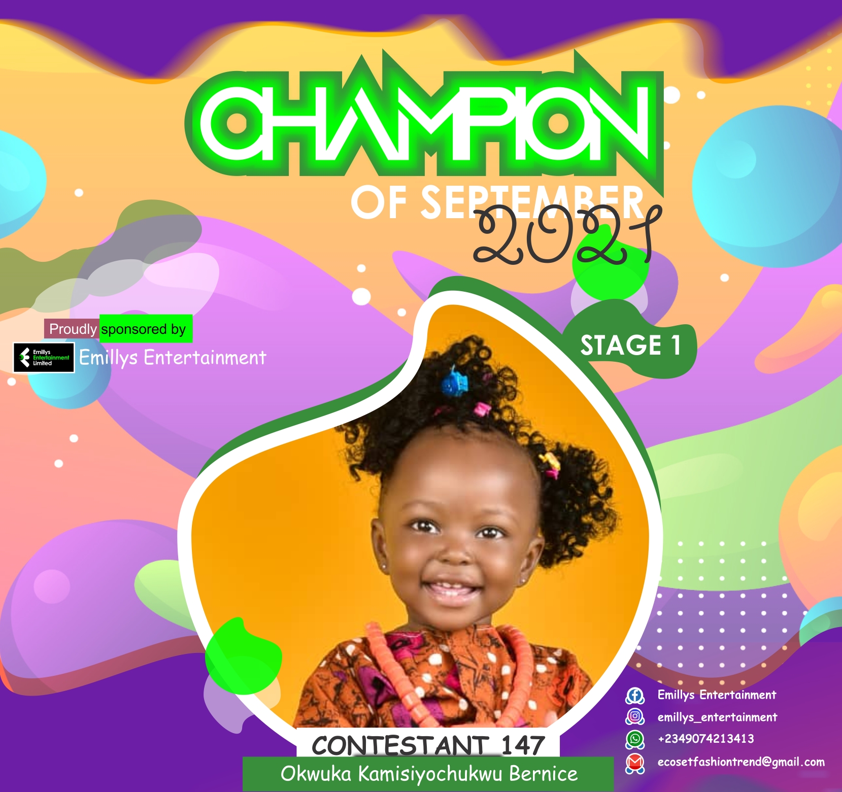 Vote OKWUKA	KAMISIYOCHUKWU BERNICE in CHAMPIONS OF SEPTEMBER Voting Contest @ Fetem.com.ng