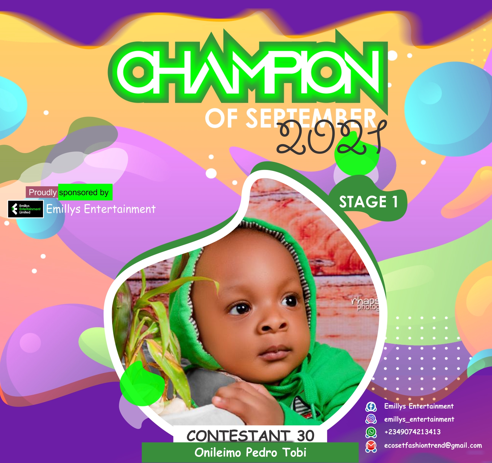 Vote ONILEIMO PEDRO	TOBI in CHAMPIONS OF SEPTEMBER Voting Contest @ Fetem.com.ng