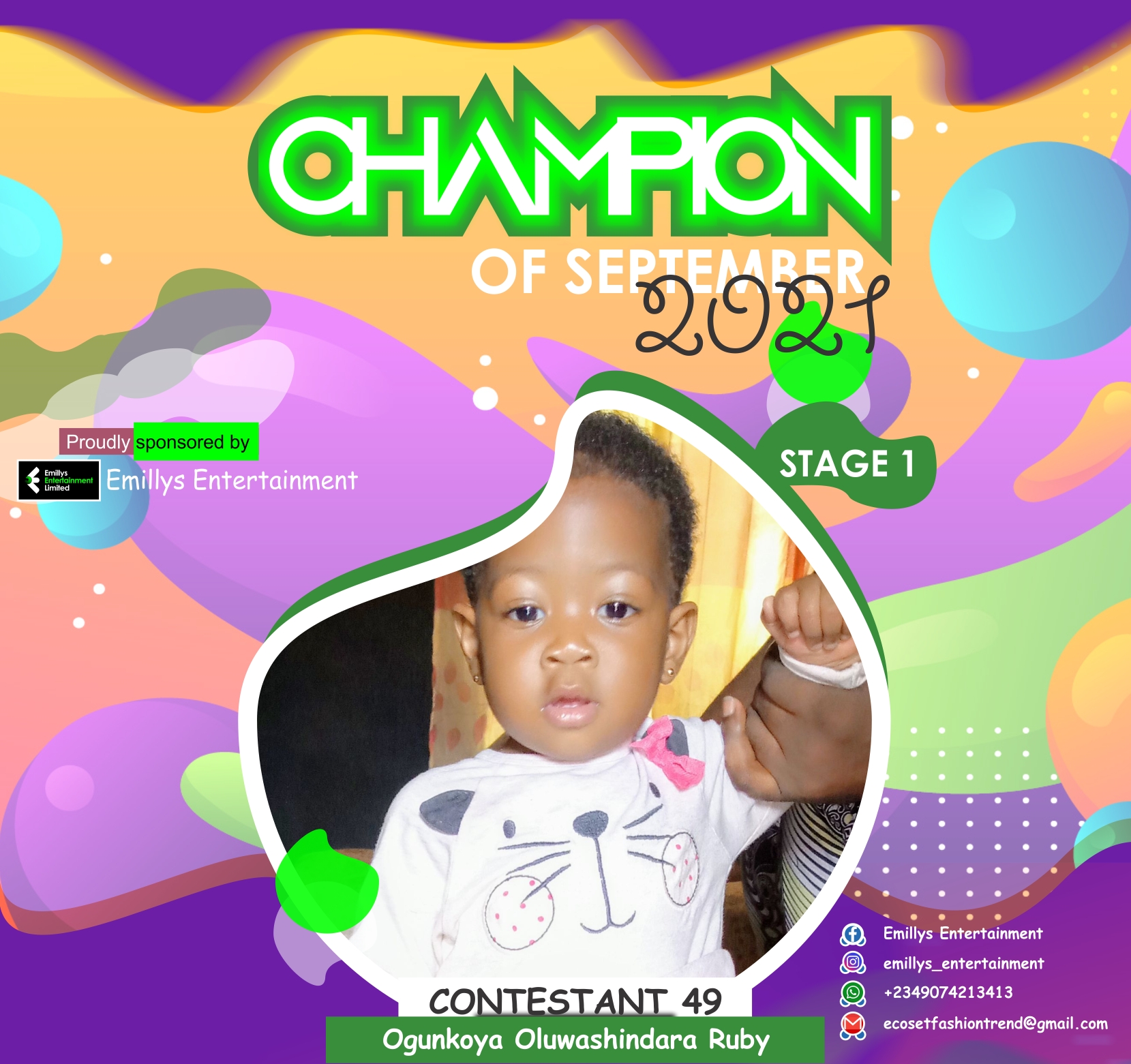 Vote OGUNKOYA	OLUWASHINDARA RUBY in CHAMPIONS OF SEPTEMBER Voting Contest @ Fetem.com.ng