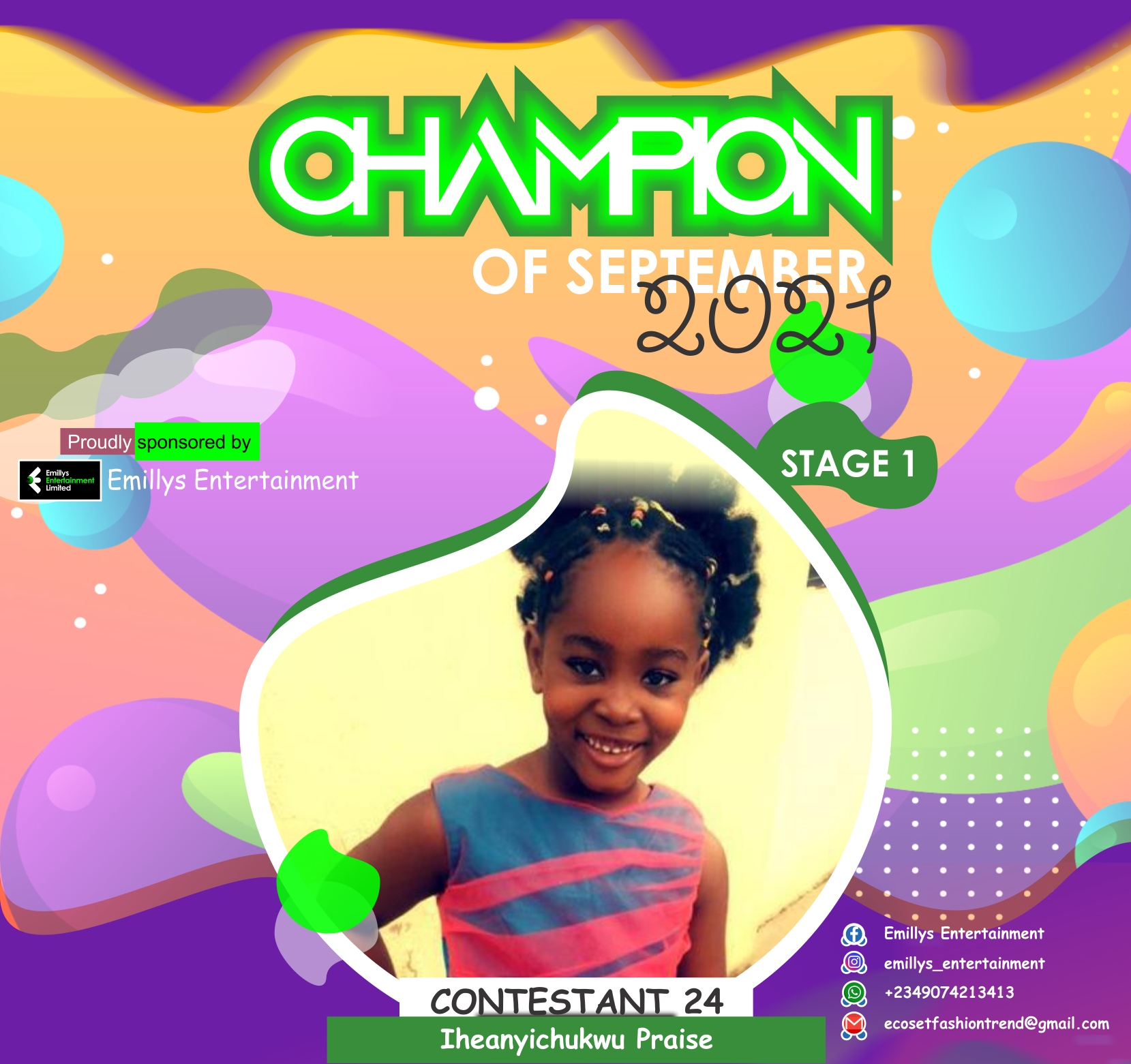 Vote IHEANYICHUKWU . PRAISE in CHAMPIONS OF SEPTEMBER Voting Contest @ Fetem.com.ng