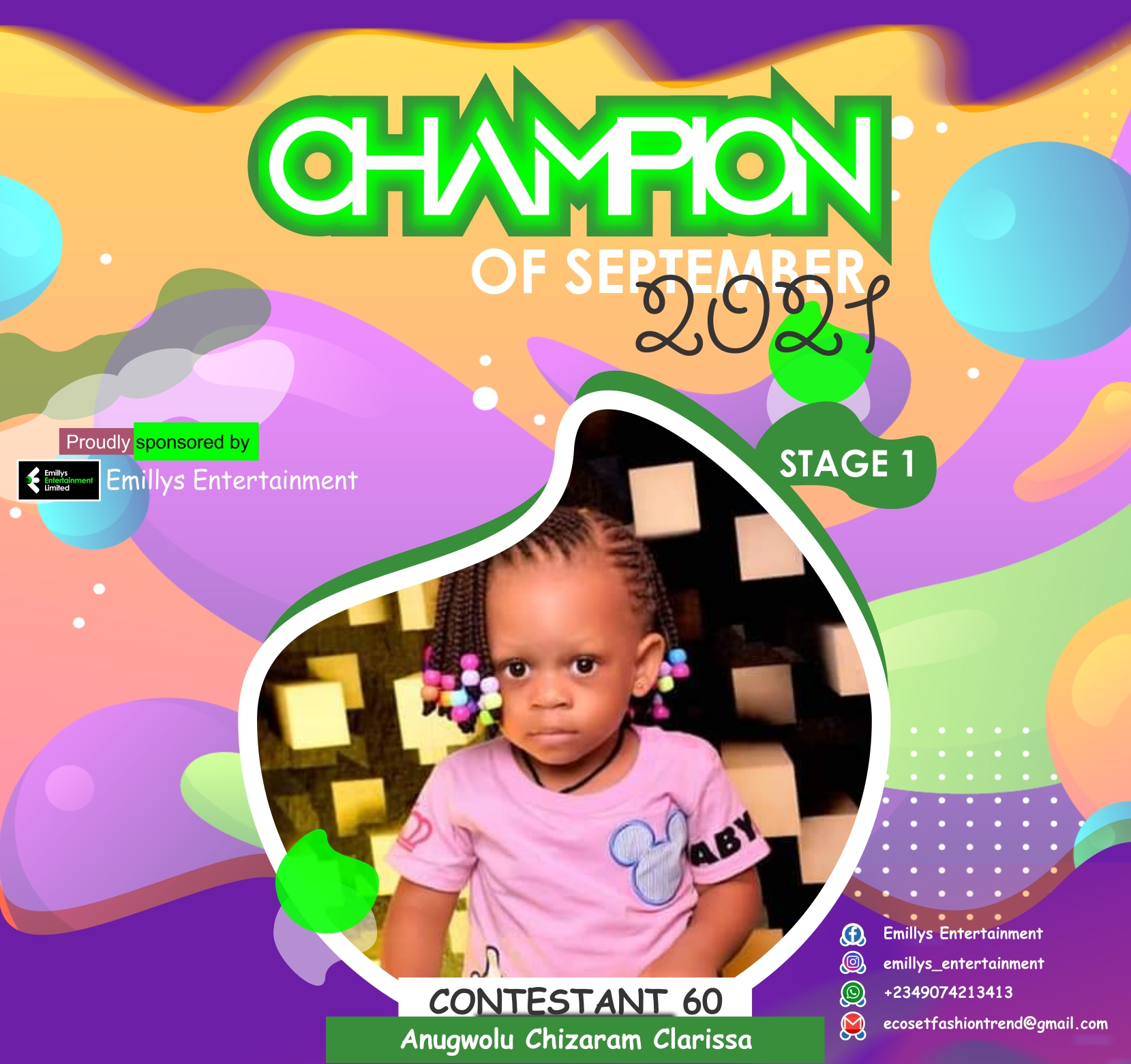 Vote ANUGWOLU	CHIZARAM CLARISSA in CHAMPIONS OF SEPTEMBER Voting Contest @ Fetem.com.ng