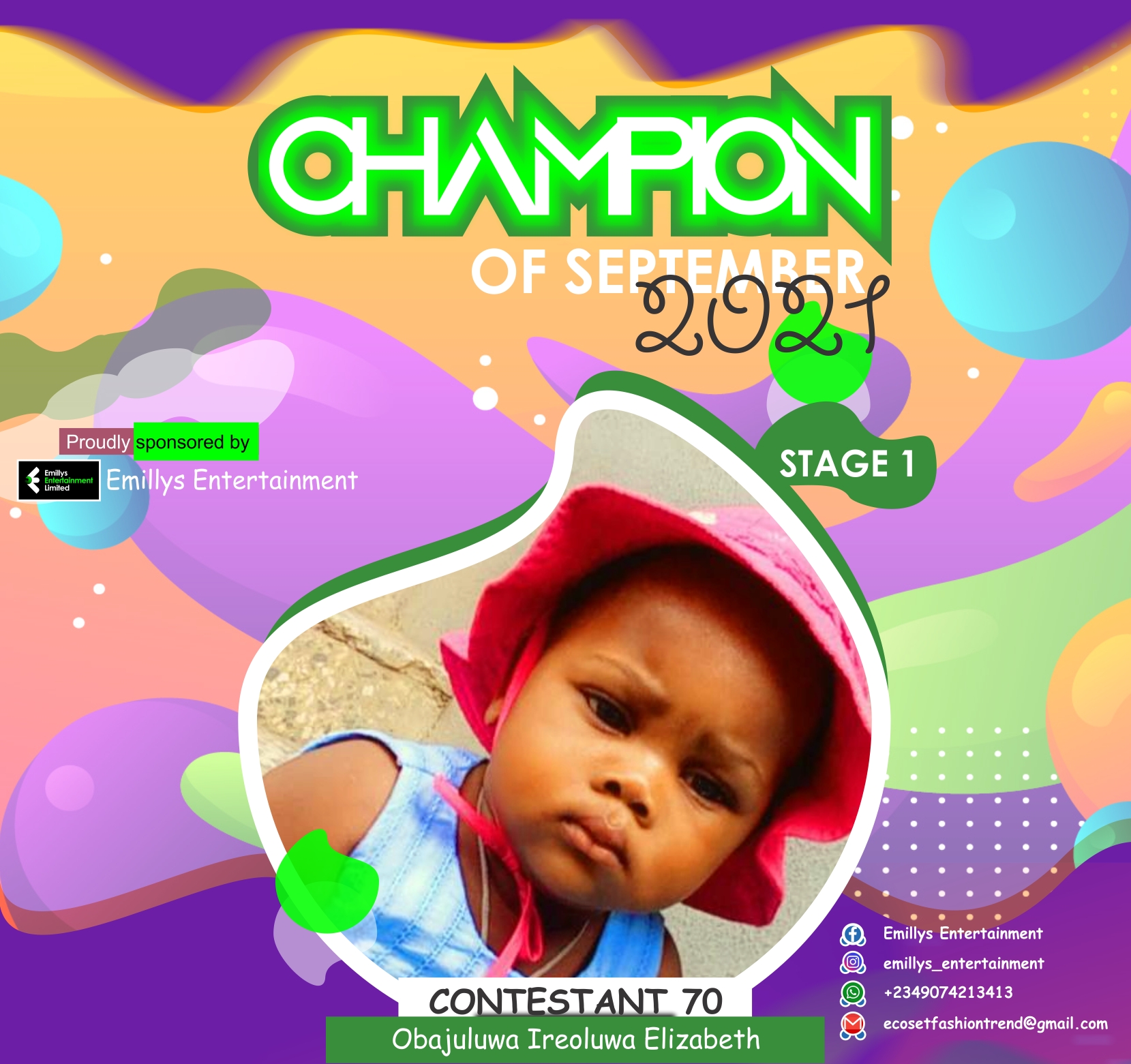 Vote OBAJULUWA	IREOLUWA ELIZABETH in CHAMPIONS OF SEPTEMBER Voting Contest @ Fetem.com.ng