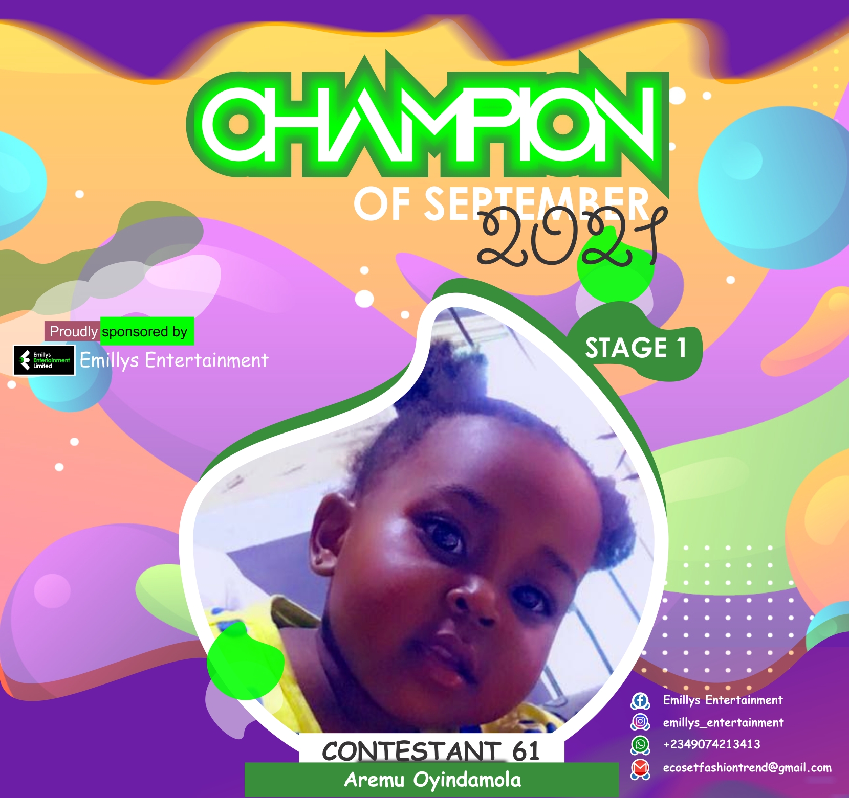 Vote AREMU OYINDAMOLA in CHAMPIONS OF SEPTEMBER Voting Contest @ Fetem.com.ng