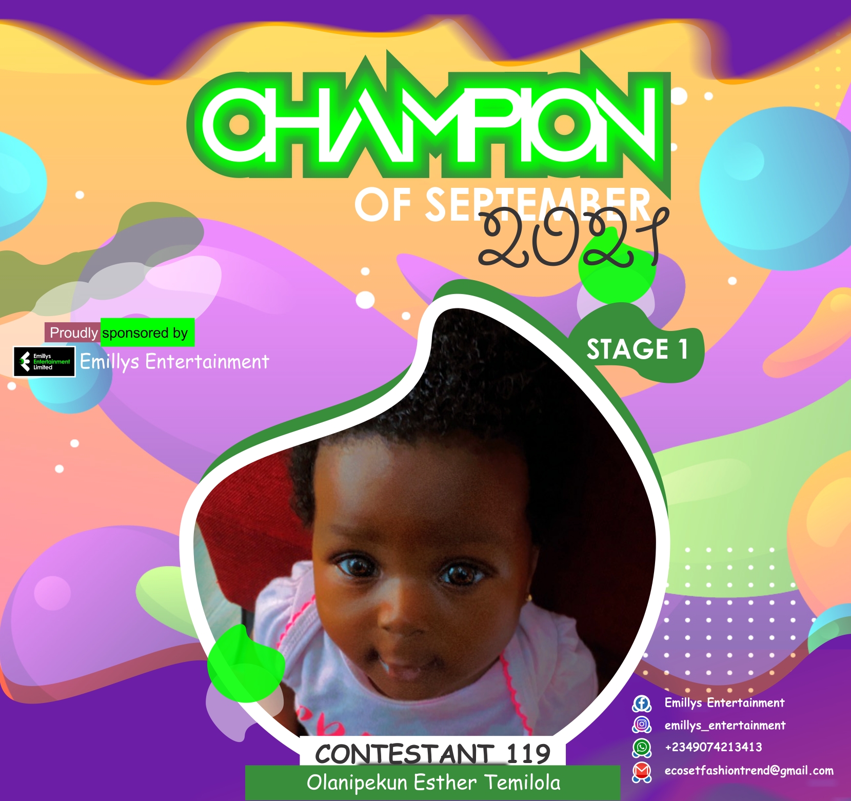 Vote OLANIPEKUN	ESTHER TEMILOLA in CHAMPIONS OF SEPTEMBER Voting Contest @ Fetem.com.ng