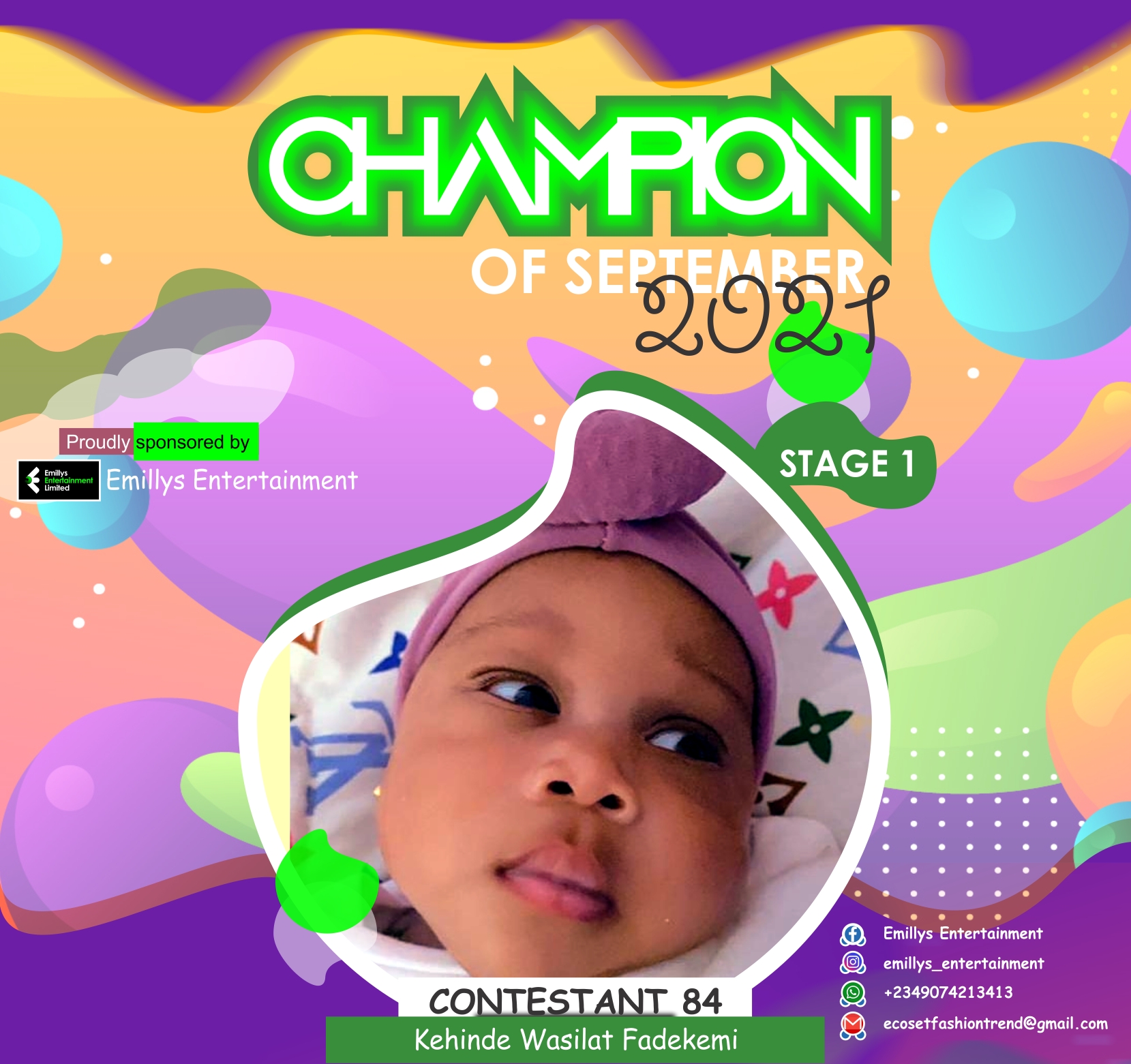 Vote KEHINDE WASILAT 	FADEKEMI in CHAMPIONS OF SEPTEMBER Voting Contest @ Fetem.com.ng