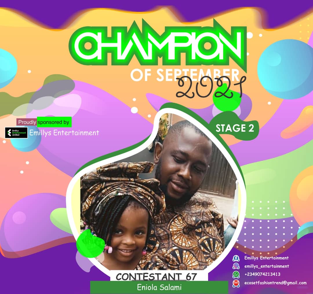 Vote SALAMI ENIOLA in CHAMPIONS OF SEPTEMBER Voting Contest @ Fetem.com.ng