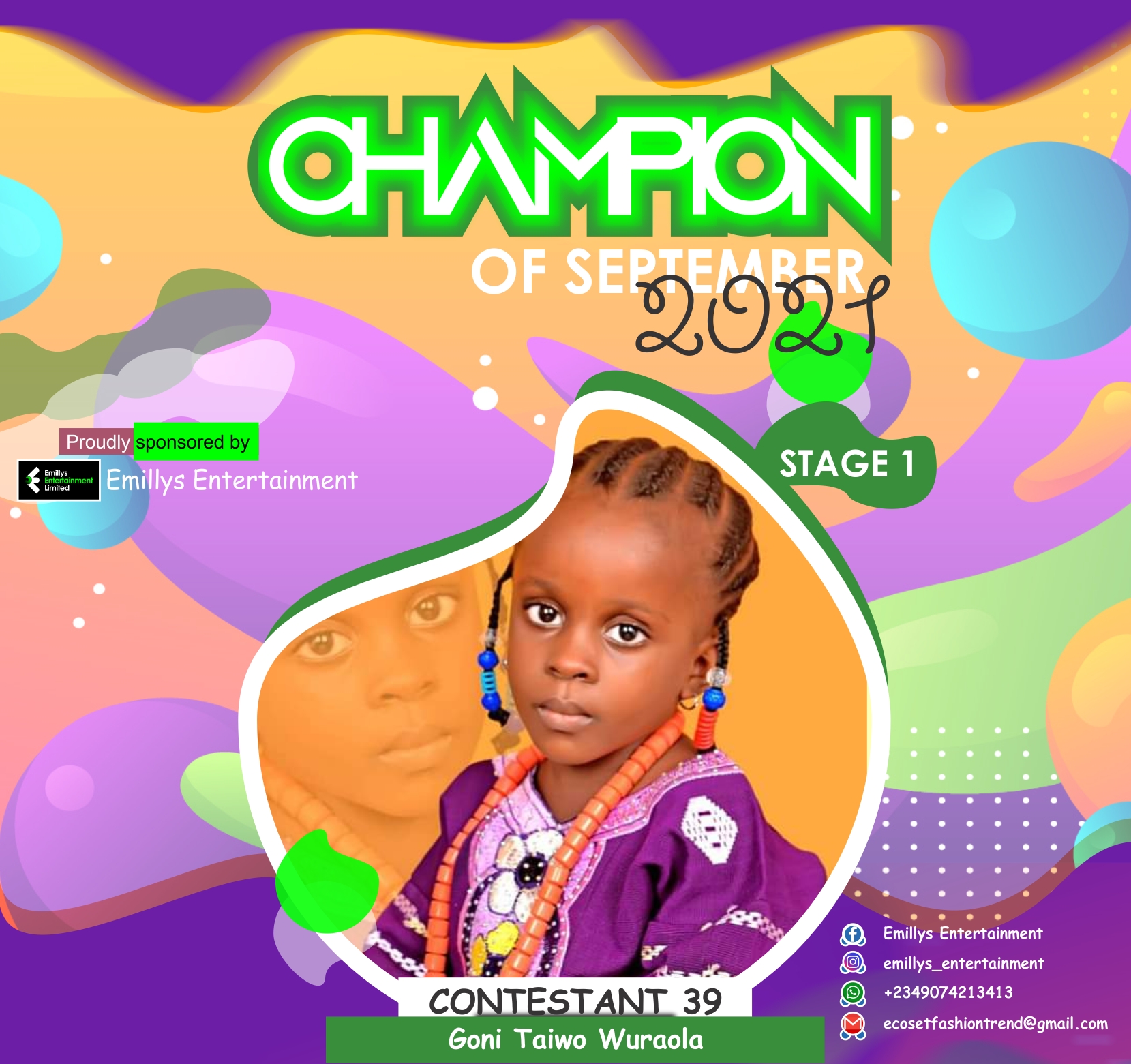 Vote GONI	TAIWO WURAOLA in CHAMPIONS OF SEPTEMBER Voting Contest @ Fetem.com.ng