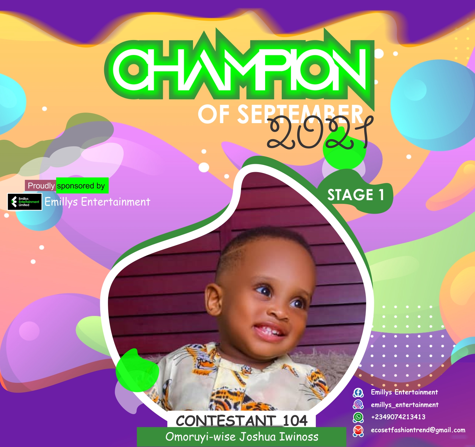 Vote OMORUYI-WISE	JOSHUA IWINOSS in CHAMPIONS OF SEPTEMBER Voting Contest @ Fetem.com.ng