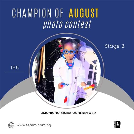 Vote OMONIGHO	KIMBA OGHENEVWED in CHAMPION OF AUGUST 2022 Voting Contest @ Fetem.com.ng