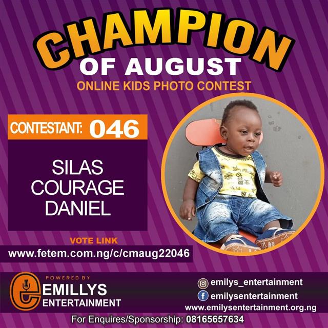 Vote SILAS	COURAGE DANIEL in CHAMPION OF AUGUST 2022 Voting Contest @ Fetem.com.ng