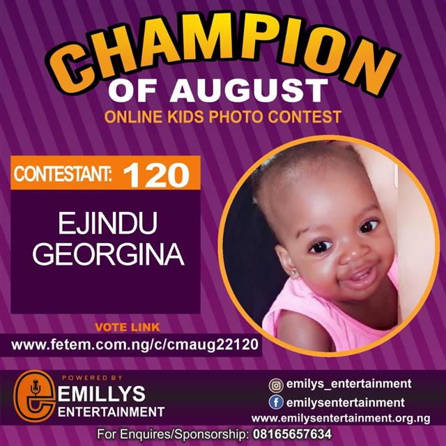 Vote EJINDU GEORGINA in CHAMPION OF AUGUST 2022 Voting Contest @ Fetem.com.ng