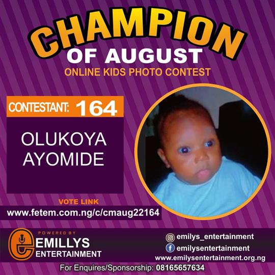 Vote OLUKOYA AYOMIDE in CHAMPION OF AUGUST 2022 Voting Contest @ Fetem.com.ng