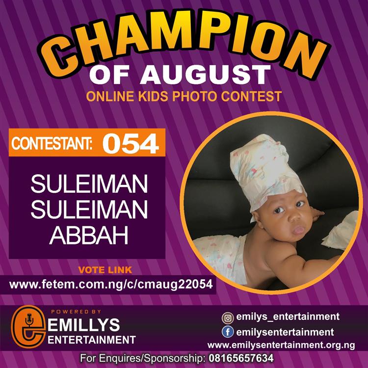 Vote SULEIMAN	SULEIMAN ABBAH in CHAMPION OF AUGUST 2022 Voting Contest @ Fetem.com.ng