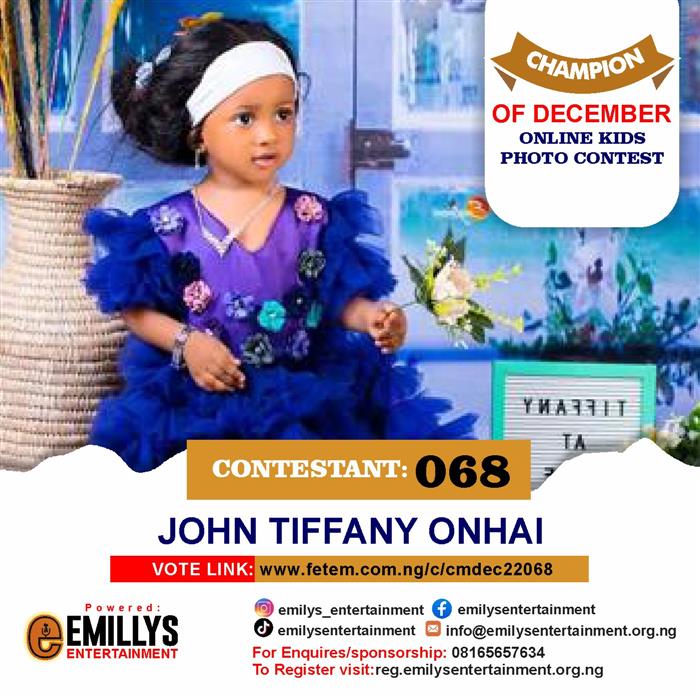 Vote John	Tiffany Onhai in Champion of the month December Voting Contest @ Fetem.com.ng