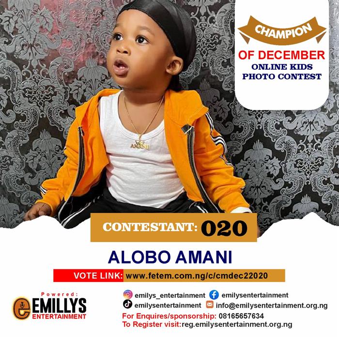 Vote Alabo Amani in Champion of the month December Voting Contest @ Fetem.com.ng