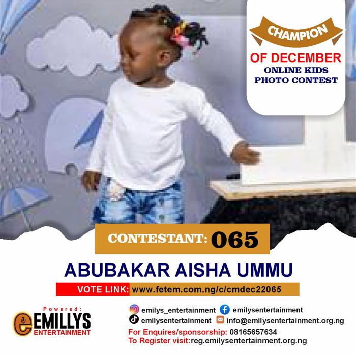 Vote Abubakar	Aisha Ummu in Champion of the month December Voting Contest @ Fetem.com.ng