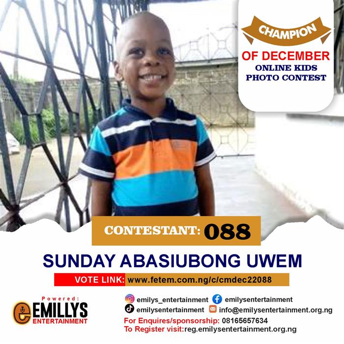 Vote Sunday	Abasiubong Uwem in Champion of the month December Voting Contest @ Fetem.com.ng