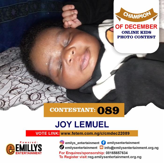 Vote Joy Lemuel in Champion of the month December Voting Contest @ Fetem.com.ng