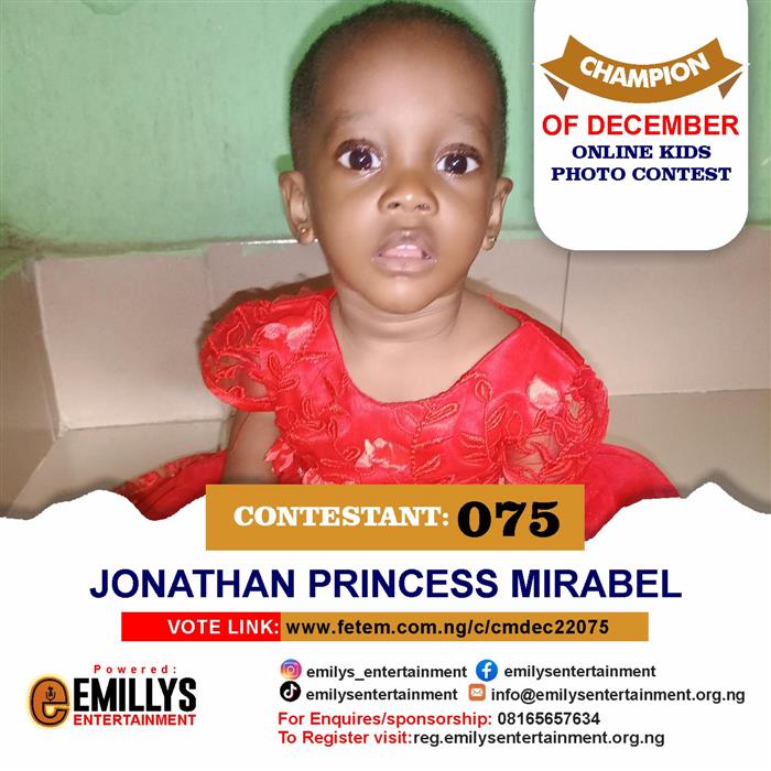 Vote Jonathan Princess	Mirabel in Champion of the month December Voting Contest @ Fetem.com.ng