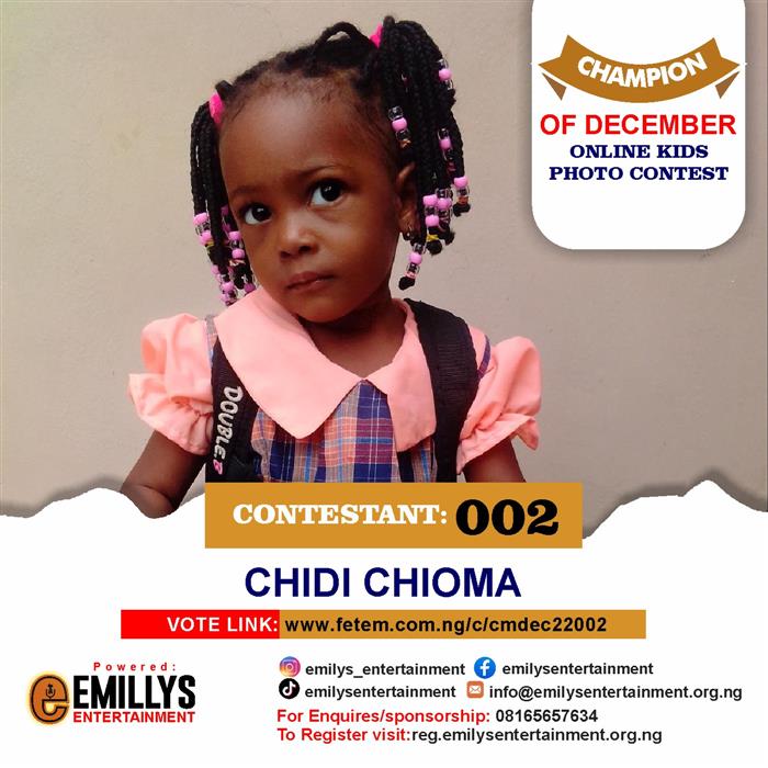 Vote Chidi Chioma in Champion of the month December Voting Contest @ Fetem.com.ng