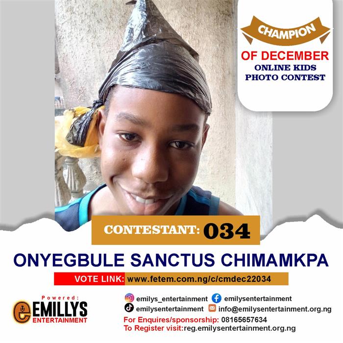 Vote Onyegbule	Sanctus Chimamkpa in Champion of the month December Voting Contest @ Fetem.com.ng