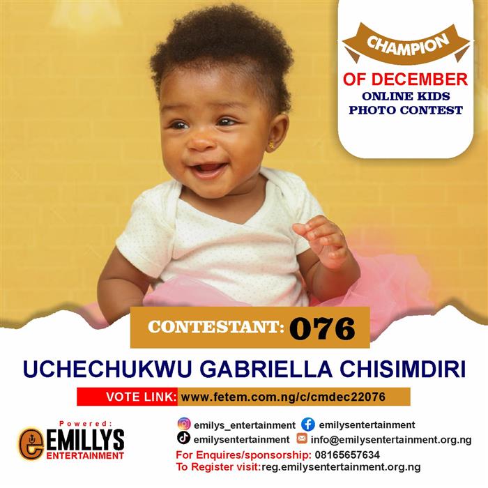 Vote Uchechukwu	Gabriella Chisimdiri in Champion of the month December Voting Contest @ Fetem.com.ng