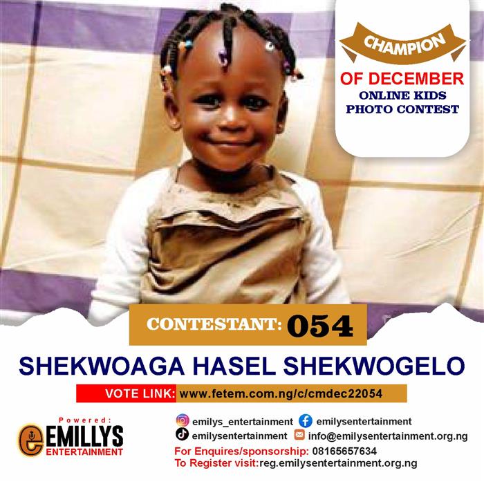 Vote Shekwoaga Hasel Shekwogelo in Champion of the month December Voting Contest @ Fetem.com.ng