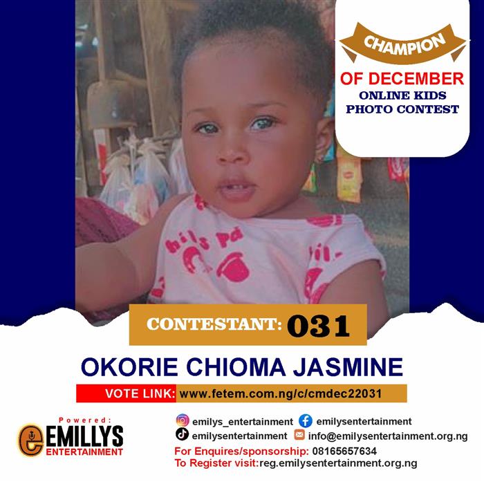 Vote Okorie	Chioma Jasmine in Champion of the month December Voting Contest @ Fetem.com.ng