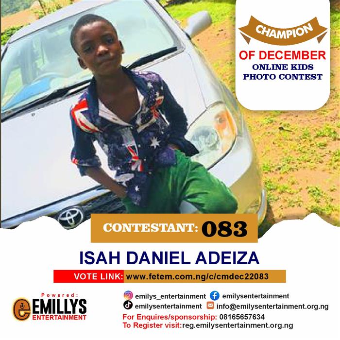 Vote Isah	Daniel Adeiza in Champion of the month December Voting Contest @ Fetem.com.ng