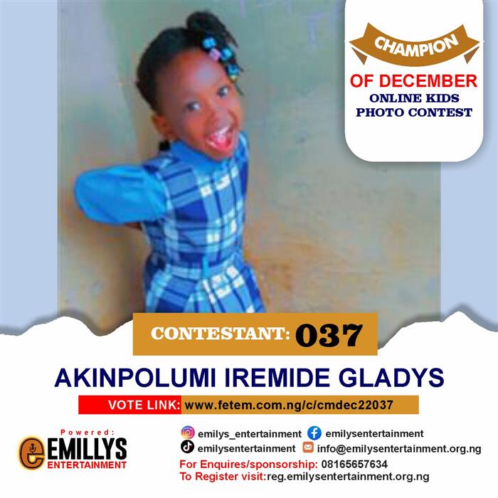 Vote Akinpelumi	Iremide Gladys in Champion of the month December Voting Contest @ Fetem.com.ng