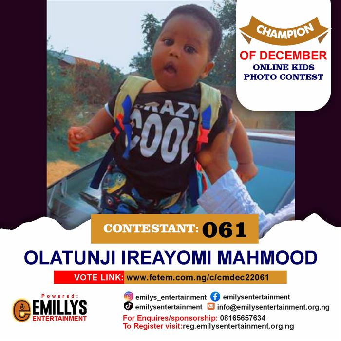 Vote Olatunji Ireayomi	Mahmood in Champion of the month December Voting Contest @ Fetem.com.ng