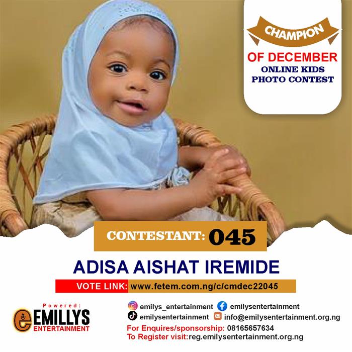 Vote Adisa	Aishat Iremide in Champion of the month December Voting Contest @ Fetem.com.ng