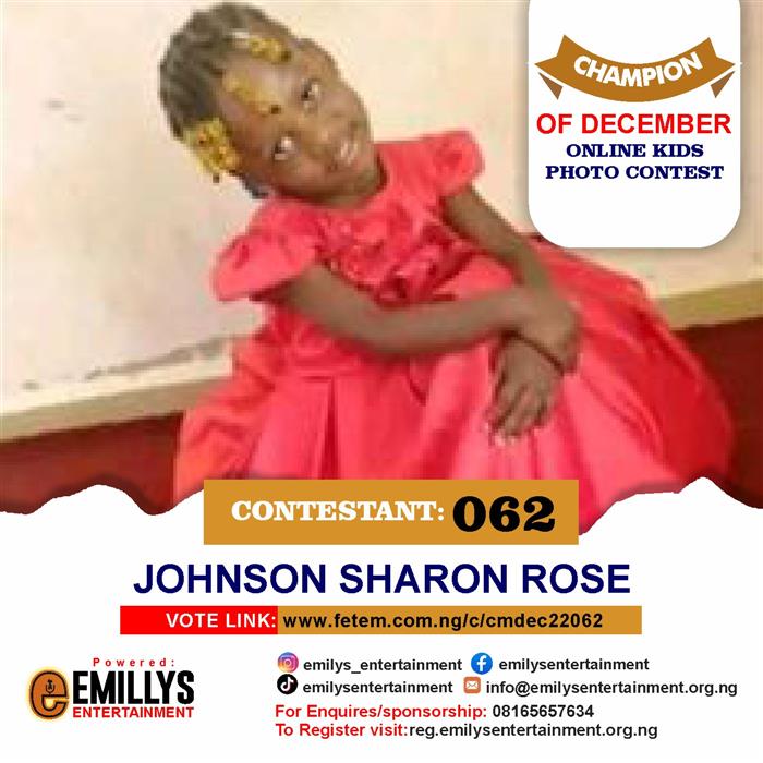 Vote Johnson	Sharon Rose in Champion of the month December Voting Contest @ Fetem.com.ng