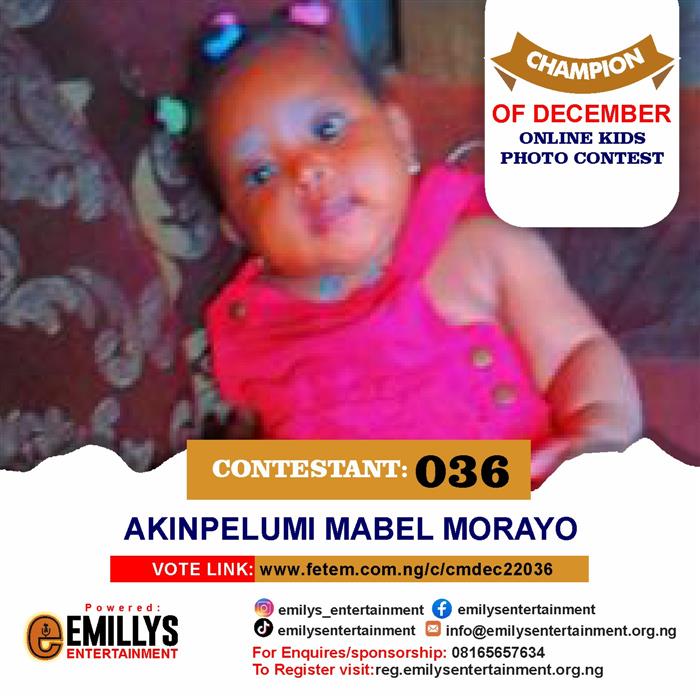 Vote Akinpelumi	Mabel Morayo in Champion of the month December Voting Contest @ Fetem.com.ng