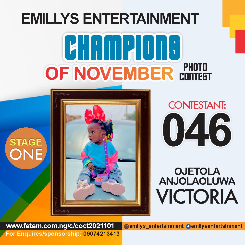 Vote OJETOLA	ANJOLAOLUWA VICTORIA in CHAMPION OF NOVEMBER Voting Contest @ Fetem.com.ng