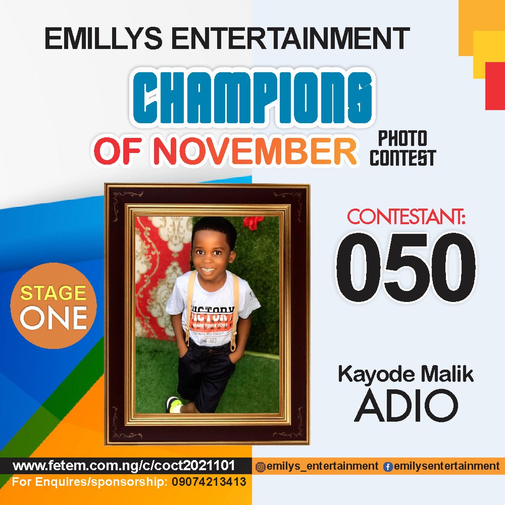 Vote KAYODE	MALIK ADIO in CHAMPION OF NOVEMBER Voting Contest @ Fetem.com.ng