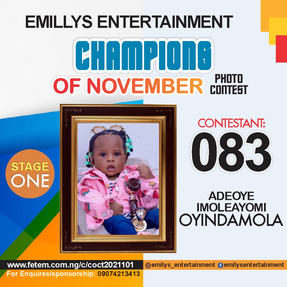 Vote ADEOYE	IMOLEAYOMI OYINDAMOLA in CHAMPION OF NOVEMBER Voting Contest @ Fetem.com.ng