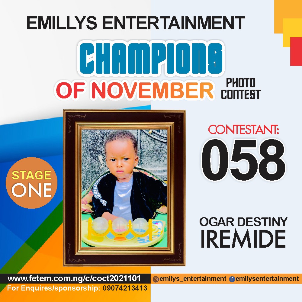 Vote OGAR	DESTINY IREMIDE in CHAMPION OF NOVEMBER Voting Contest @ Fetem.com.ng