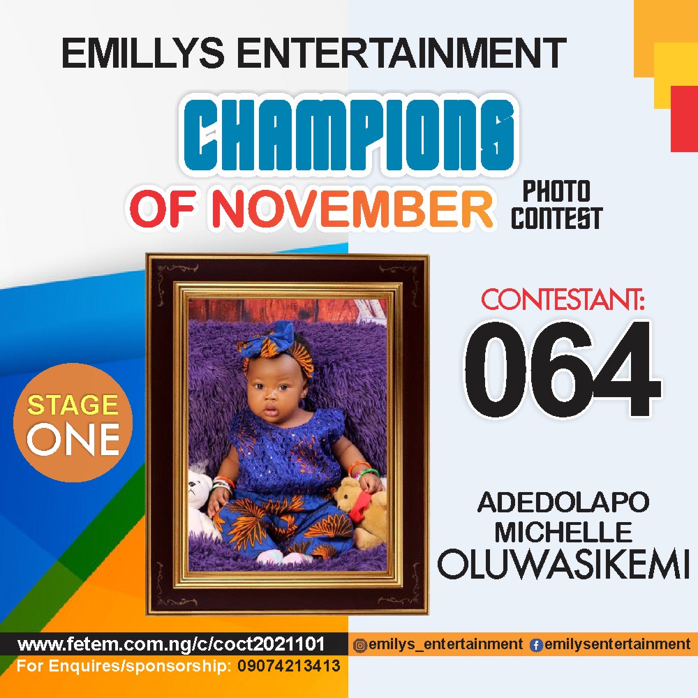 Vote ADEDOLAPO	MICHELLE OLUWASIKEMI in CHAMPION OF NOVEMBER Voting Contest @ Fetem.com.ng