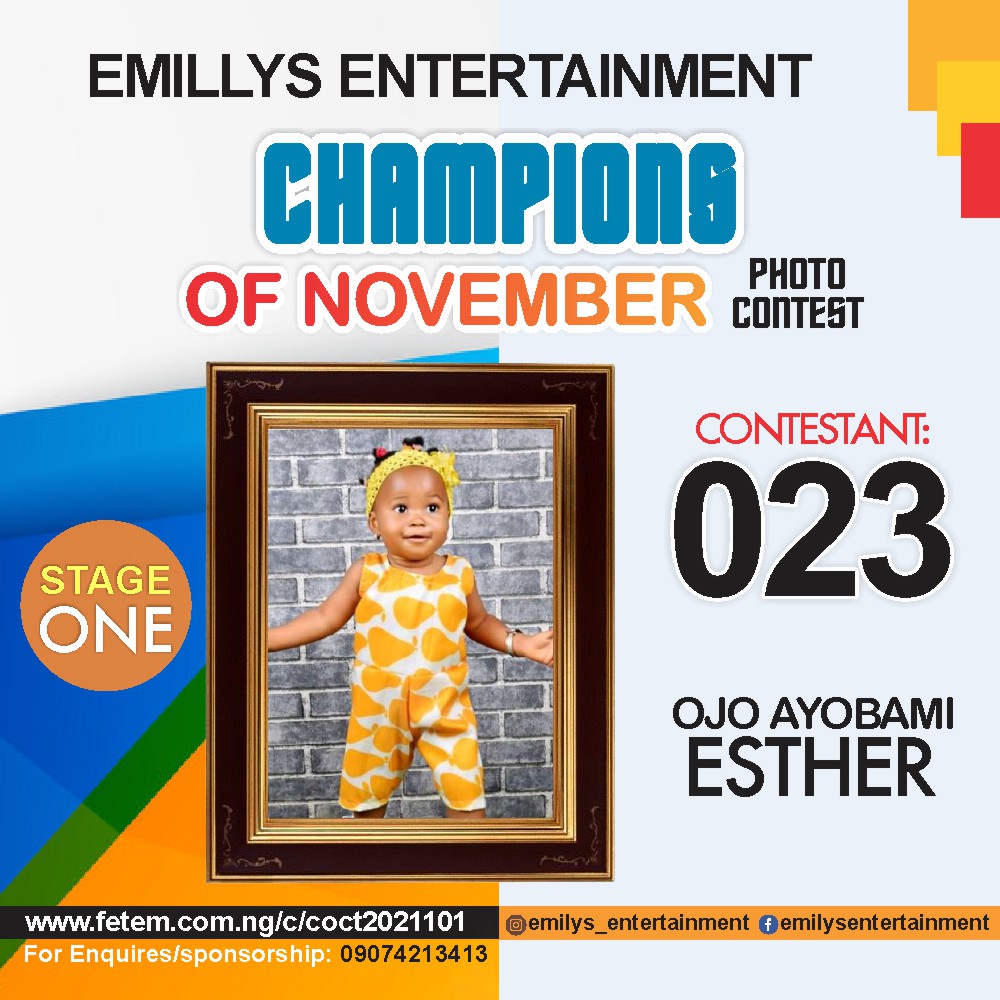 Vote OJO	AYOBAMI ESTHER in CHAMPION OF NOVEMBER Voting Contest @ Fetem.com.ng