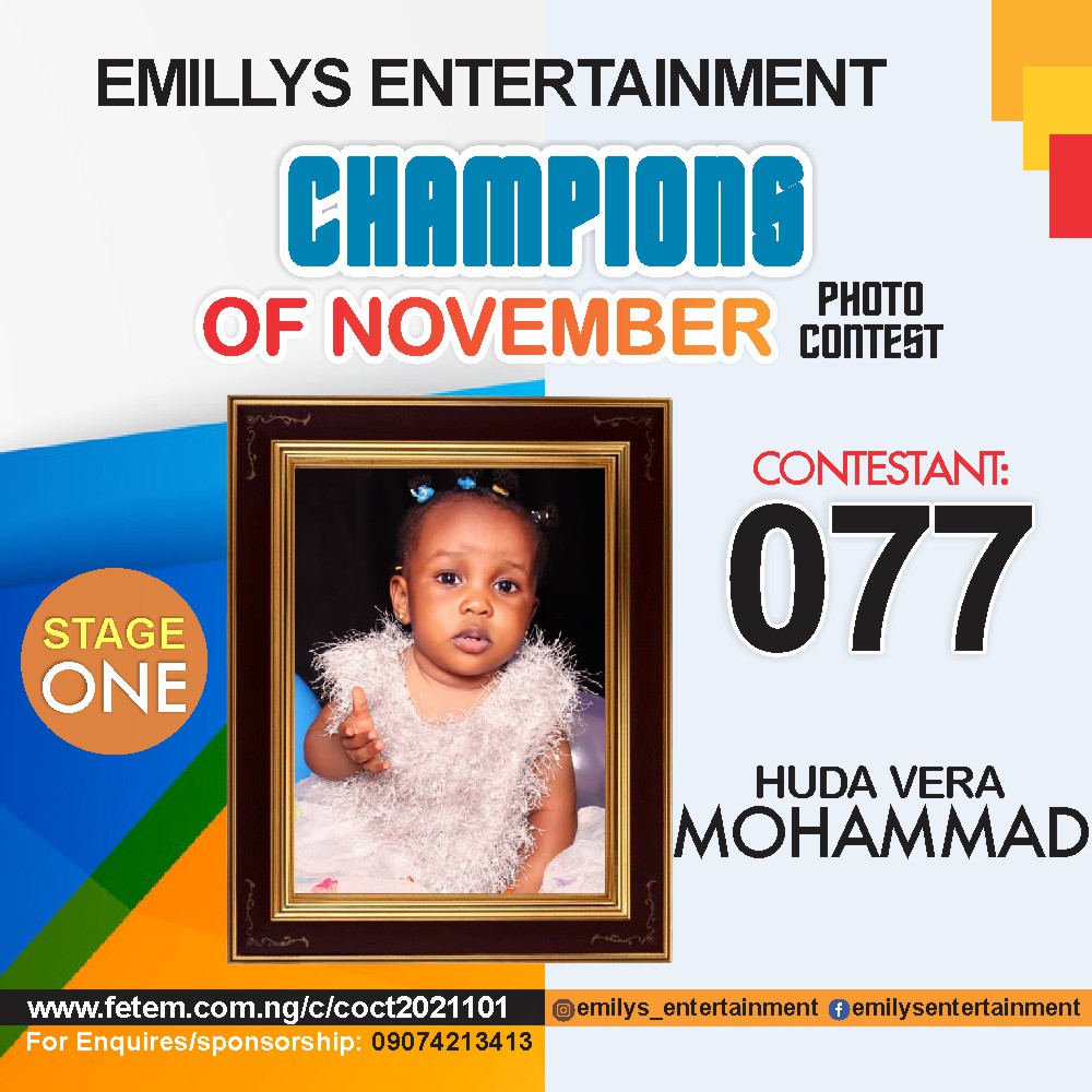 Vote HUDA	VERA MOHAMMAD in CHAMPION OF NOVEMBER Voting Contest @ Fetem.com.ng