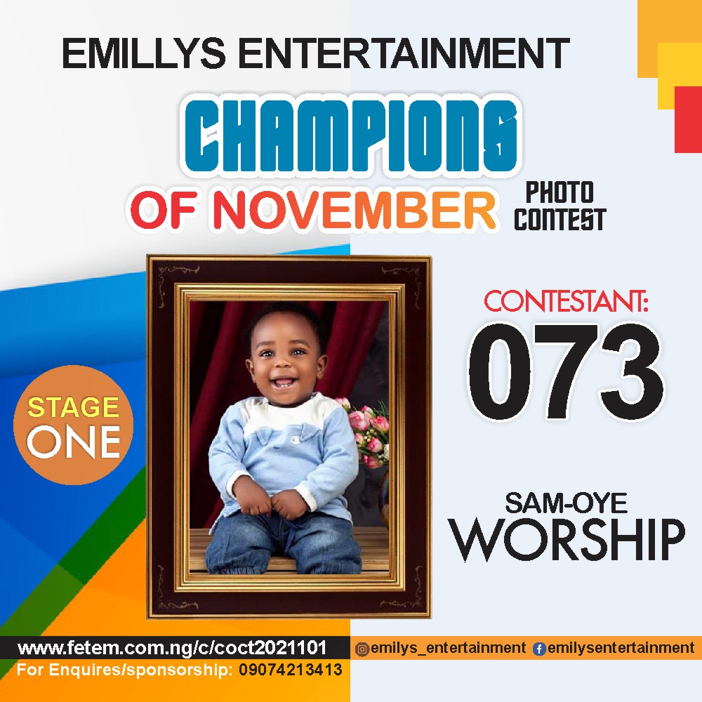 Vote SAM-OYE WORSHIP in CHAMPION OF NOVEMBER Voting Contest @ Fetem.com.ng