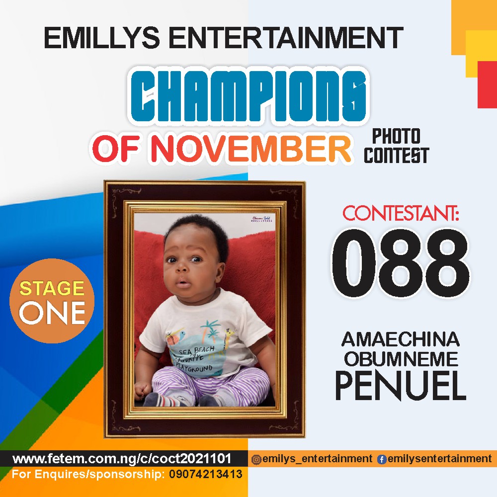 Vote AMAECHINA	OBUMNEME PENUEL in CHAMPION OF NOVEMBER Voting Contest @ Fetem.com.ng