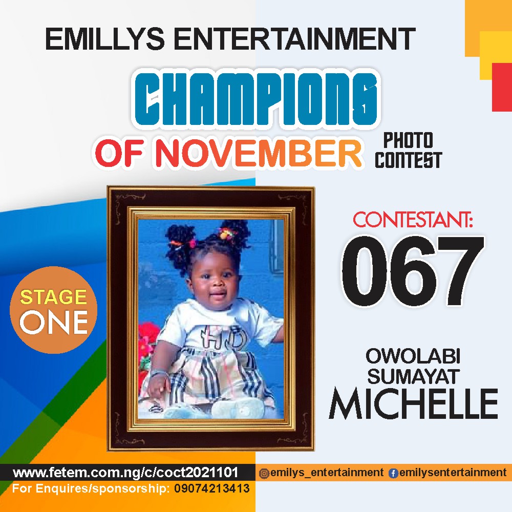 Vote OWOLABI	SUMAYAT MICHELLE in CHAMPION OF NOVEMBER Voting Contest @ Fetem.com.ng