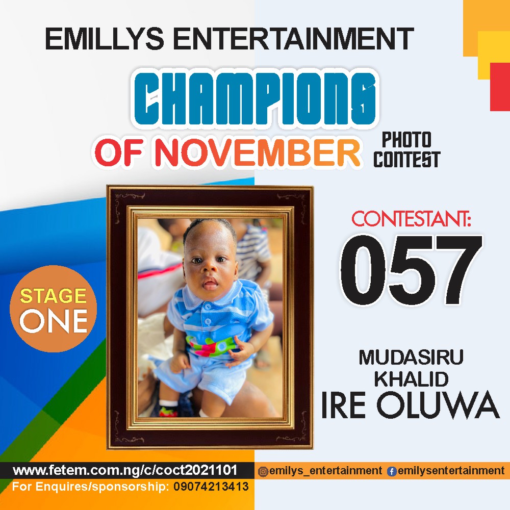 Vote MUDASIRU	KHALID IREOLUWA in CHAMPION OF NOVEMBER Voting Contest @ Fetem.com.ng