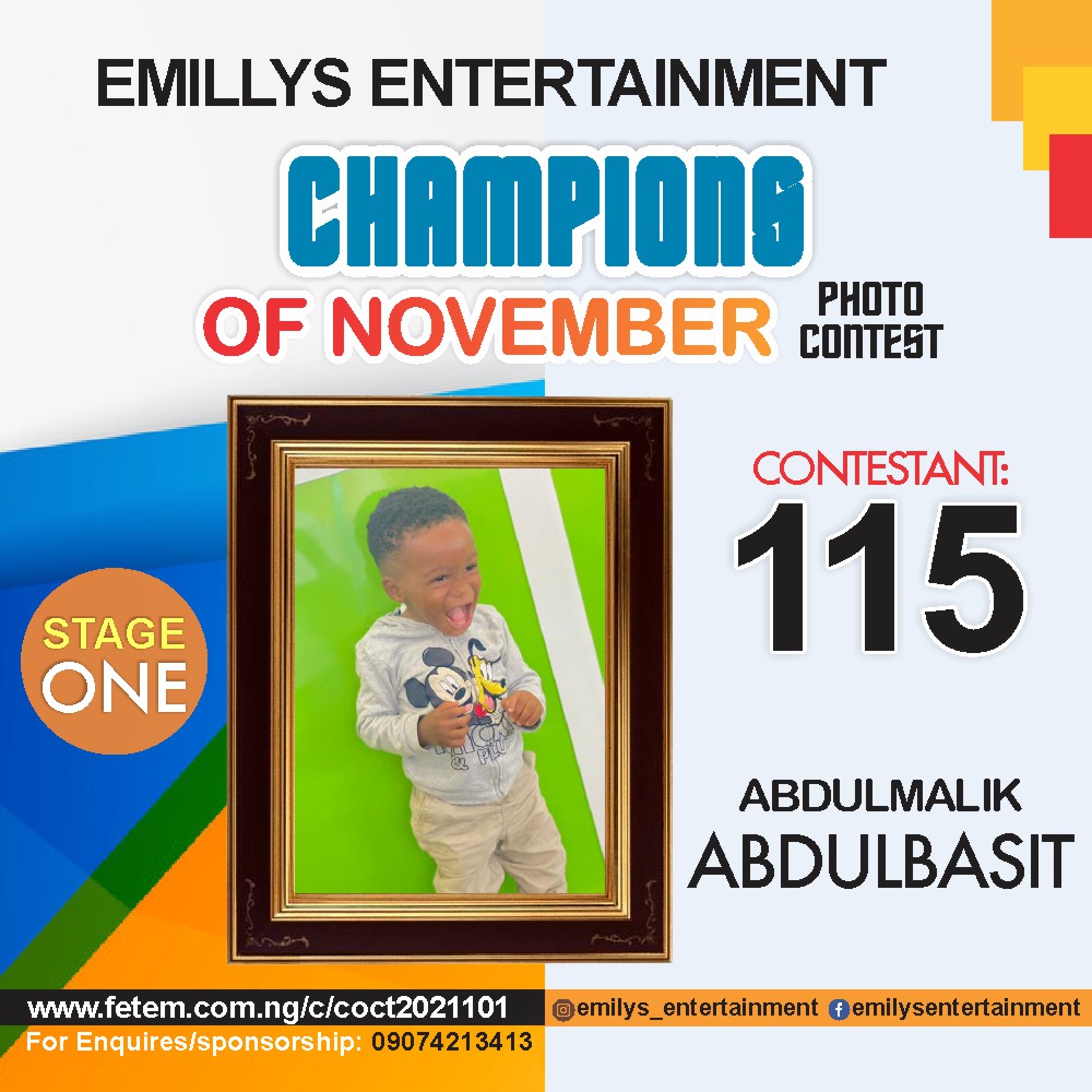 Vote ABDULMALIK ABDULBASIT in CHAMPION OF NOVEMBER Voting Contest @ Fetem.com.ng