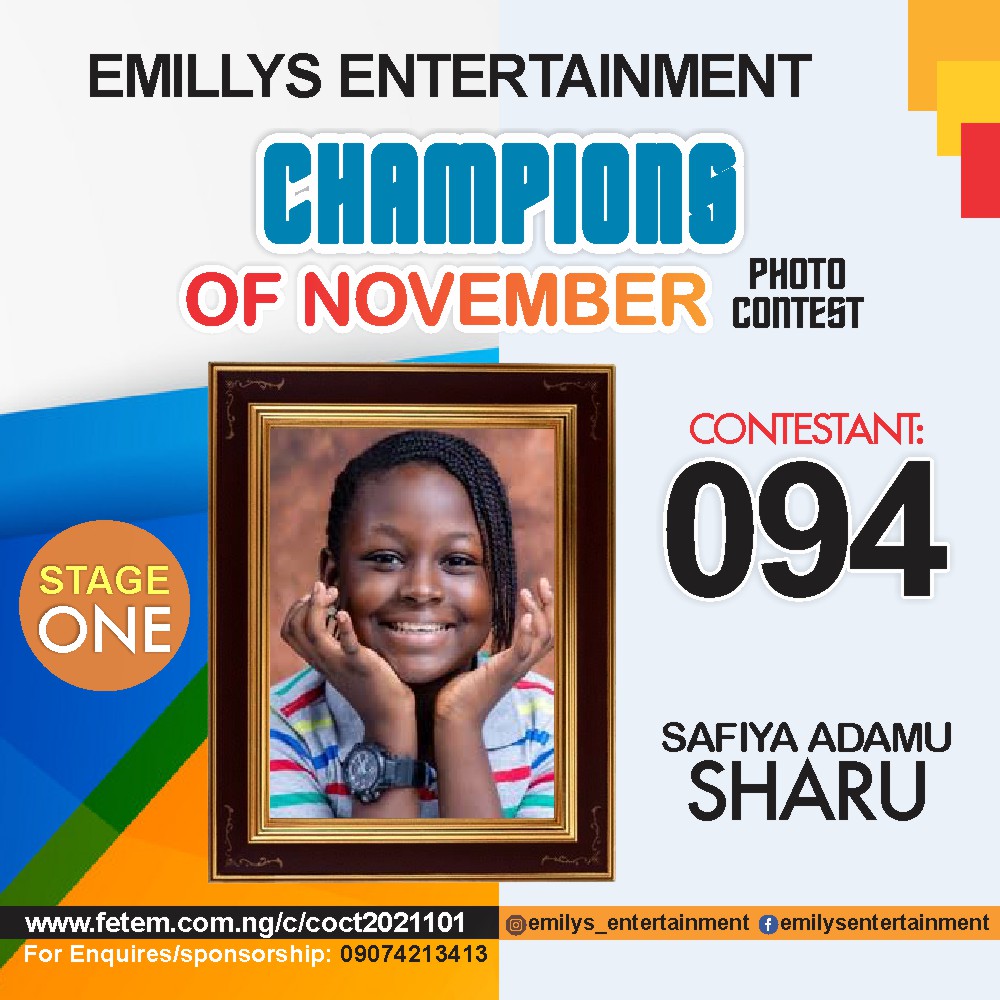 Vote SAFIYA	ADAMU SHARU in CHAMPION OF NOVEMBER Voting Contest @ Fetem.com.ng